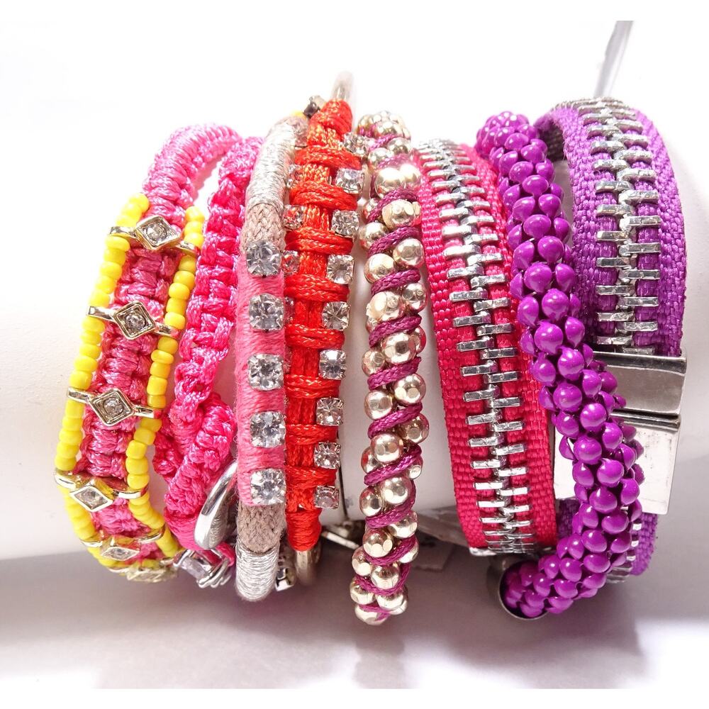 Gap Women's Pretty in Pink FRIENDSHIP BRACELET SET 8 PCS